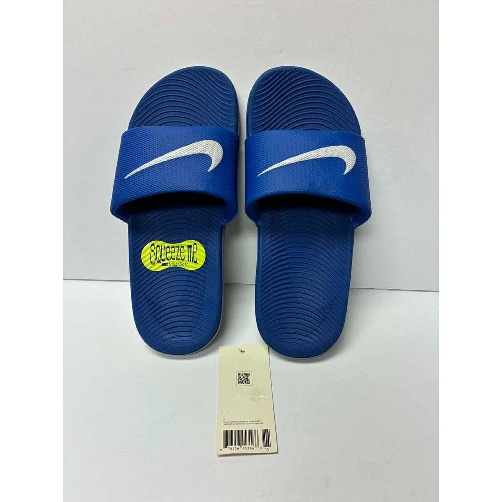 Nike Kawa Little/Big Kids' Slides (Hyper Cobalt/White) US 3Y